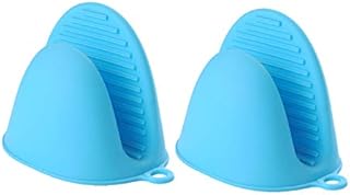 2 Pack Silicone Pot HolderHeat-Resistence Gloves Pot Holder GripUse for Kitchen,Cooking,Baking,Blue