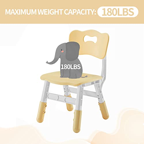 Doreroom 3 Level Height Adjustable Kids Chair, Durable Chair For Kids Indoor Or Outdoor Use For Ages 2-6, Toddler Table Chair For Boys And Girls For Daycare, Classroom, Home, Beige #TOP2