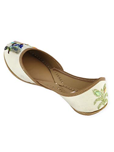 Image of Fulkari Prime Pure Leather Casual Women's Soft Leather Bite and Pinch Free Ladies Jutti Ethnic Mojari