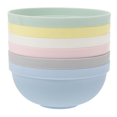 PRETYZOOM Set 6 Ciotole Riutilizzabili in Plastica Ciotole da Cucina Multiuso per Cereali Zuppa e Insalata Robuste per Uso Familiare e Pasti Quotidiani