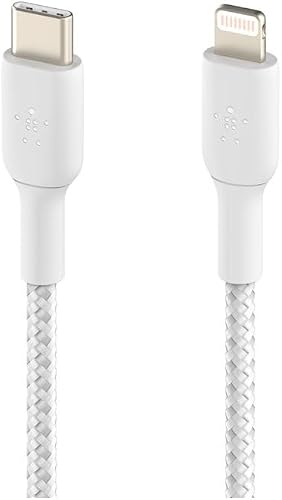 Belkin - BoostCharge Braided USB-C to Lightning Cable - 1 Meter - White