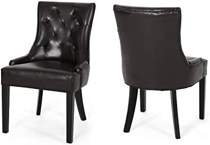 Christopher Knight Home Hayden Tufted Brown Leather Dining Chairs, 2-Pcs Set, Brown Christopher Knight Home Hayden Tufted Brown Leather Dining Chairs, 2-Pcs Set, Brown