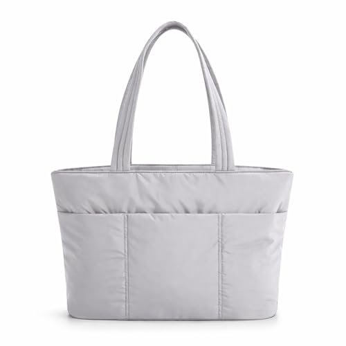 ALWY Bolsa Puffer Feminina Tote Daily Ombro Premium Elegante Espaçosa Prática (Cinza)