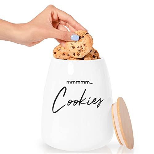 Fifth Fork Cute And Fun Cookie Jars For Kitchen Counter - Unique And Large Ceramic Cookie Storage Containers - Perfect For Kitchen Counter & Gift Giving #TOP25