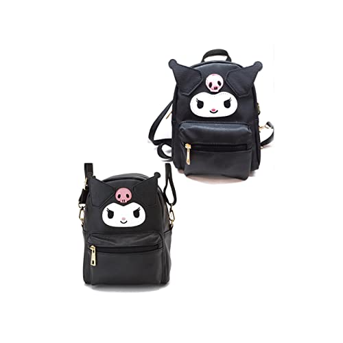 TUMPETY Mini mochila Kawaii para cosplay de anime e preta, fofa, cosplay, bolsa de mão, Preto, Portá