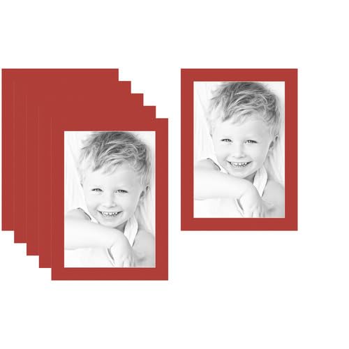 12x18 Deep Red/Deep Red Custom Mat for Picture Frame with 8x14 Opening Size (Mat Only, Frame NOT Included) - 6 Pack