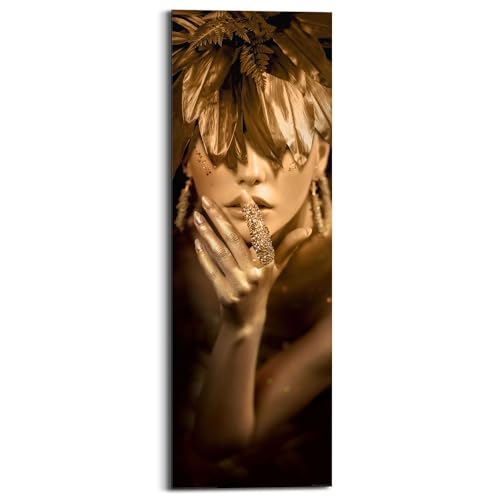 REINDERS Wandbild, Stylish Girl, Wohnzimmer, Bilder, Wanddeko, Room Decor, MDF, Gold, 90 x 30