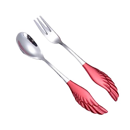 Zkbszn Tableware,Colorful Coffee Spoons Scoops Stainless Steel Hanging Coffee Spoon Teaspoon Sugar Ice Cream Wing Fork Tea Spoon Tools