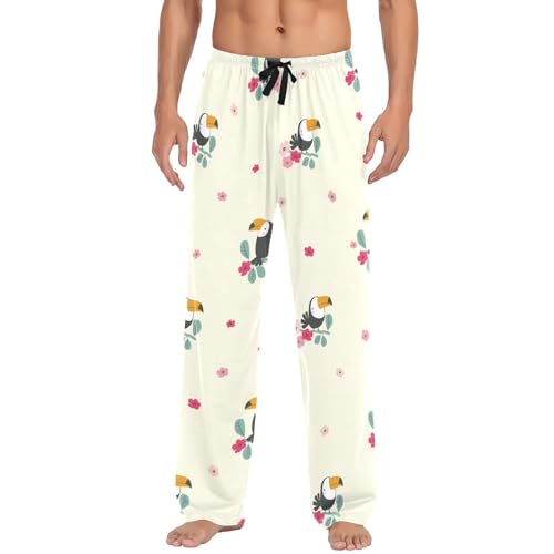 Cute Toucan Bird Mens Pajama Pants Mens Pj Pants Comfy Cotton Pj Long Pant for Men with Pockets Size S-XXL2