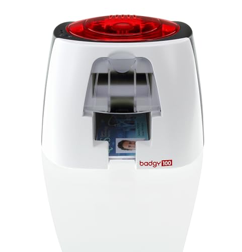 Badgy100 Plastic Card Printer with Badge Studio - ID Design Software for Full Color, Custom, Tamper Proof ID Badges in Seconds