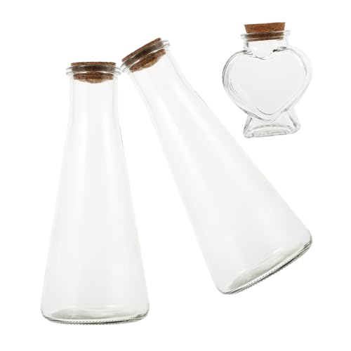 ZUNOXAZ 3piezas Ceremonia De Arena Para Bodas Set De Botellas De Vidrio y Tapones De Corcho Frascos Decorativos Para Ritual De Arena y Almacenamiento De Manualidades