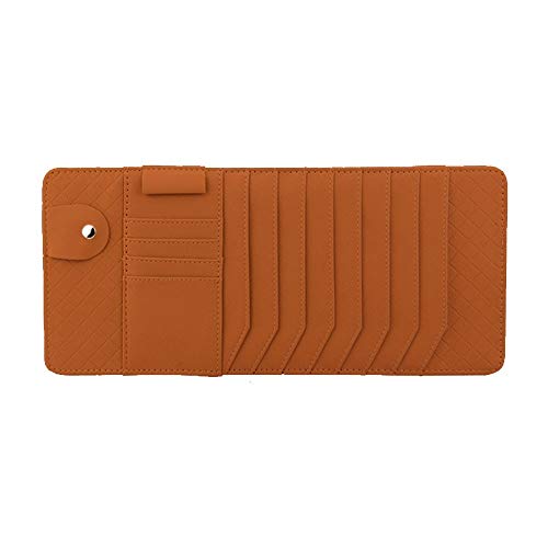 MEROURII Range CD Voiture Pare Soleil, 12 Poches Range CD Disque Lunettes Cartes Accessoires Pare-Soleil de Voiture Organisateur Intérieur Automatique