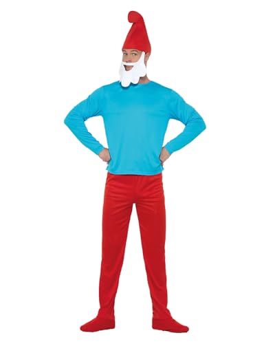 Funidelia | Papa Smurf Costume 100% OFFICIAL for man The Smurfs, Cartoons, The Smurfs, Dwarf - Color: Red, costume accessory - Fun costumes for your parties