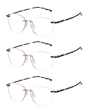 TERAISE Rimless reading glasses for women Comfortable Lightweight Frameless Reader Blue Light Blocking Computer Eyeglasses(1.5X)
