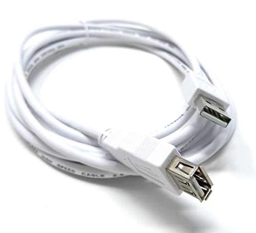 DRUT 3m USB Male to USB Female 2.0 24AWG High Speed EXTENSION Cable A Plug to Socket (10ft, White) - Image 2