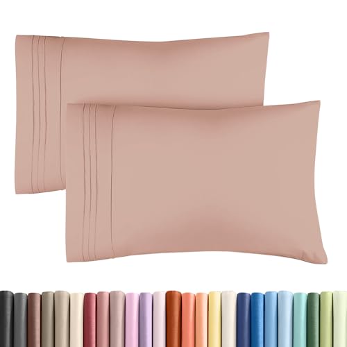 King Standard Pillow Cases Set of 2 - Ultra Soft Pillowcase Covers - Mauve