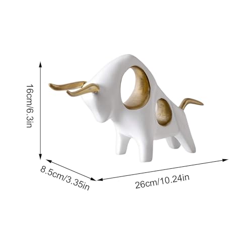 Figurine de taureau doré : statuette décorative pour étagère et salon - 6