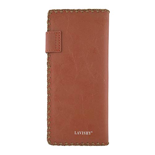 Divine Peacock Peacock Feather Embroidery Vegan Large Flat Wallet (Brown)3