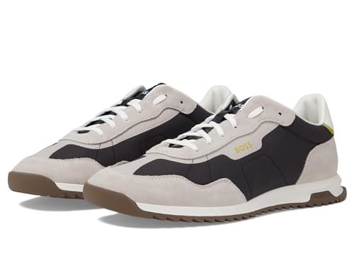 Image of BOSS Men's Zayn Low Profile Suede Leather Two Tone Sneaker