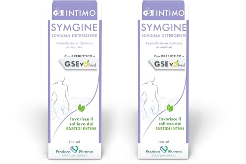 Prodeco Pharma 2 Confezioni GSE INTIMO SYMGINE SCHIUMA DETERGENTE 100ML - Formulazione Delicata in Mousse con Prebiotico e GSEvo - Special Pack Scadenza Aprile 26