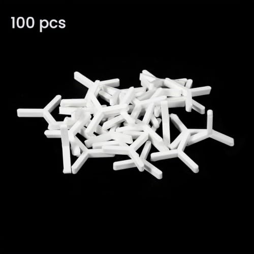 QUARKZMAN 100 Pièces D'Espaces en Plastique en Forme de Y pour Carrelage Mural et de Sol, Outils de Pose de Carrelage, Espacement de 2 mm (1/12 Pouce) pour Carreaux en Céramique, Blanc – vue 3