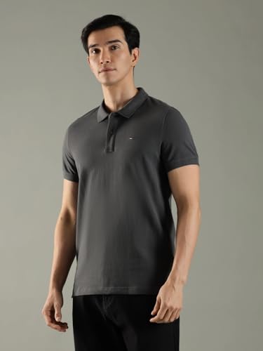 Image of Solid Slim Fit Cotton Polo T-Shirt