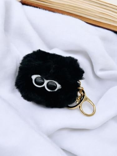 Image of SE HUB Airpods Pro 2 Case Cover Keychain for 2Nd Generation Fur Eye Design Shock Proof 360-degree Protection Case Cover Soft Skin Silicone Compatible 3D Design Headphones Case (Instagram)- Black