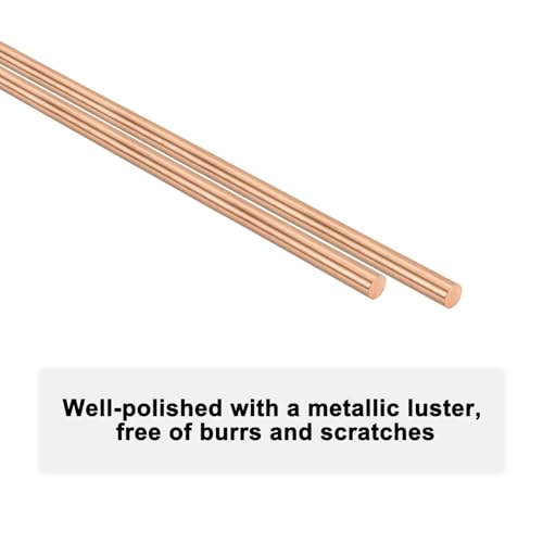 M METERXITY 5-Pack Kupfer Rundstange 1mm Durchmesser 11.81 Zoll Länge T2 Lager Massivstange Drehmaschine Stange Für Metallhandwerk DIY/Gartenbau/Industrie/Dekoration Reine Kupferröhre