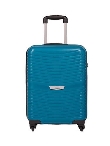 Image of ZOUK Zoya Trolley Bag Cabin Size 57cm Hard Shell Suitcase Luggage Trolley Bag with Silent 360 Spinner Wheels, Lightweight Carry-On Travel Suitcase with Combination Lock | Teal