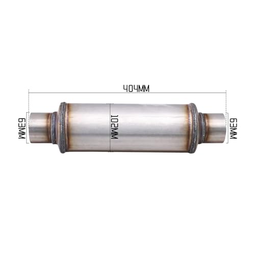 Résonateur et silencieux d'échappement de voiture 63mm avec conduit fileté de haute précision