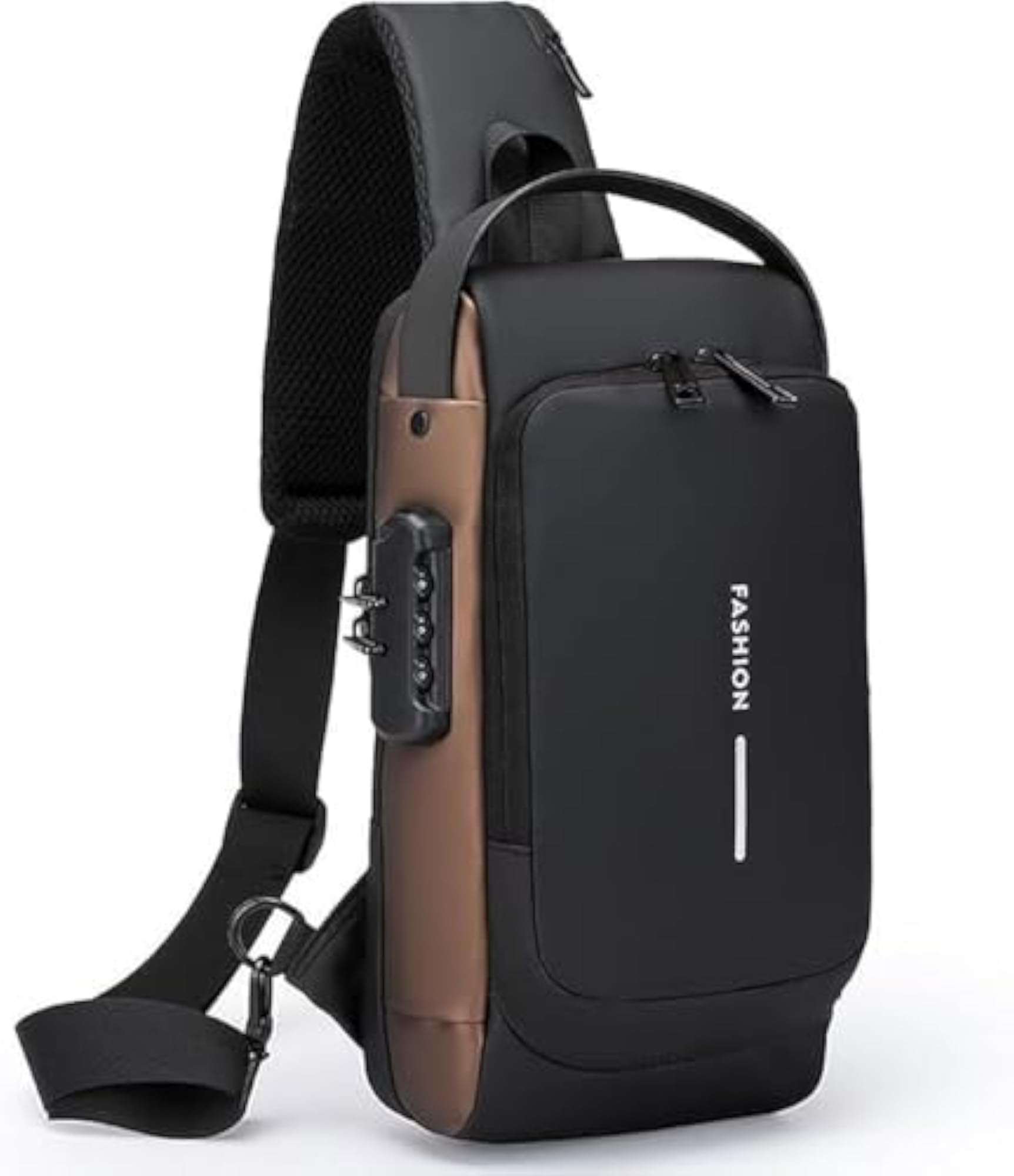 Stylish Waterproof Polyester Slim Unisex Sling Body Bag with USB Port