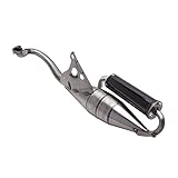 WILLAB Motorcycle Exhaust Pipe Black For For JOG 50cc Scooter For Minarelli 50cc Mopeds Full System Exhaust Pipe Scooters Exhaust System Muffler Pipe Exhaust Muffler
