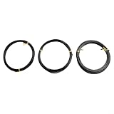 Honseadek Bonsai-Trainingsdraht aus Aluminium, 1,0 mm, 1,5 mm, 2,0 mm, eloxiert, flexible Schnur für Pflanzenformen und Garten-Styling, DIY-Werkzeug für Topfbäume (3 Stück, schwarz)