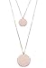 Produktbild Happiness Boutique Damen Mehrreihige Kette Kreis Anhänger in Rosegold | 2 Reihige Kette Runde Plättchen Anhänger Edelstahlschmuck