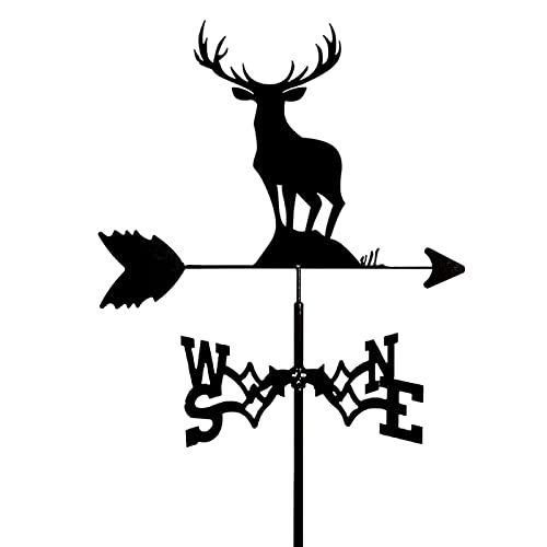 Indicateur de direction du vent rétro avec girouette décorative en acier pour cour et ferme