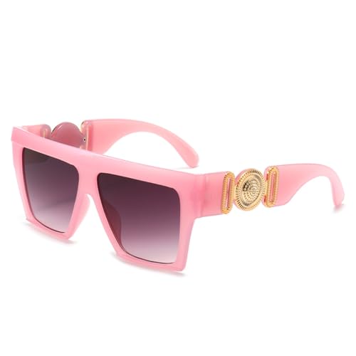 Lunettes de soleil surdimensionnées anti éblouissement vintage rose