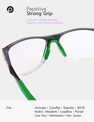 Image of PapaViva 2 Pieces Replacement Nose Pads for Oakley Activate OX8173 / Activate Asian Fit OX8169F - Dark Green + Black Asian Fit