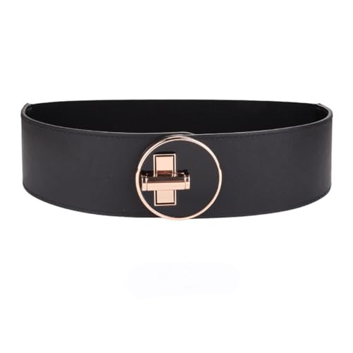 Wide Waistband Women's Elastic Decorative Dress with Suit Coat Waist Closure and Waist Closure(D)