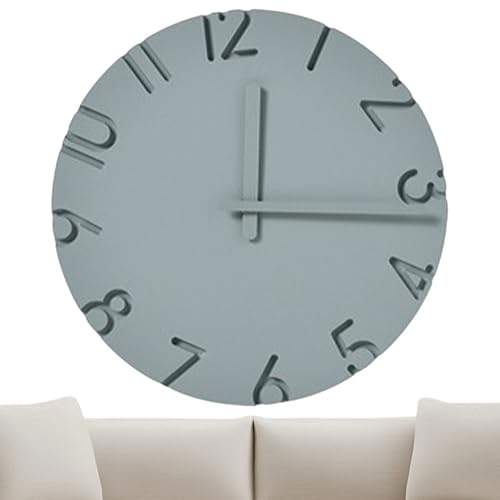 Reloj de pared genérico, reloj con números en 3D y textura de cemento de 30 centímetros, decoración de pared moderna | para el aula, la granja, la sala de estar, la cocina, la oficina, la