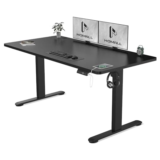 Homall Electric Standing Desk 140x70cm Height Adjustable Desk with USB Charging Sit Stand Desk with Time Reminder Stand up Desk 3 Memory Setting Electric Desk Wire Management Tray,Rustic Brown 29 Homall Height Adjustable Electric Standing Desk 140x70cm with USB Charging Sit Stand Desk with Time Reminder Stand up Table 3 Memory Setting Wire Management Tray,Black