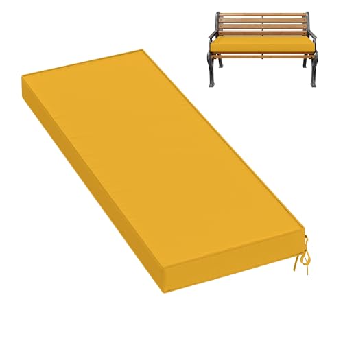 Pakunoda Outdoor Bench Cushion Waterproof Bench Pad,48×18 Inch,Yellow