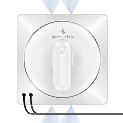 Jemyths Fensterputzroboter, Elektrischer Fensterputzer mit 4 Düsen und 120ml Tank, Fensterreiniger Roboter mit Intelligenter Pfadplanung Effiziente Reinigung für Innen- und Außenfenster