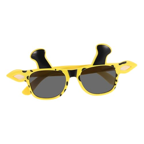 WRITWAA Gafas de vestir jirafa decoración de fiesta accesorios de cumpleaños gafas para eventos gafas de fiesta anteojos de vestir de la jungla anteojos de animales el plastico Yellow