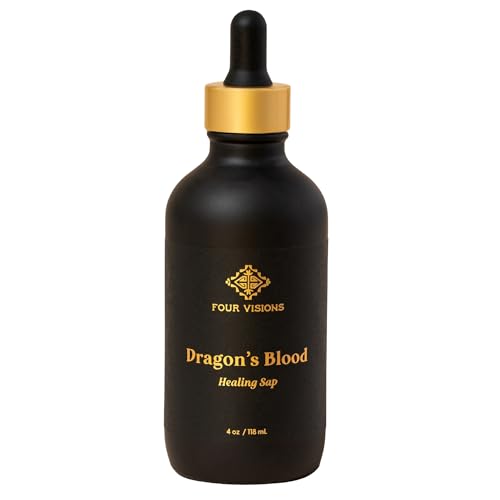 Four Visions Sangre de Drago (Dragons Blood) Liquid Extract Wildcrafted Amazonian Sap for Skin Gut & Antioxidant Support Sangre de Grado Organic Herbal Tincture