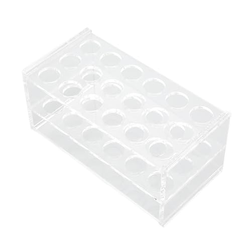 Acouto Clear Acrylic Test Tube Rack Acrylic Test Tube Rack 17mm 18 Holes Transparent Centrifuge 10ml 15ml Holder Industrial & Scientific &