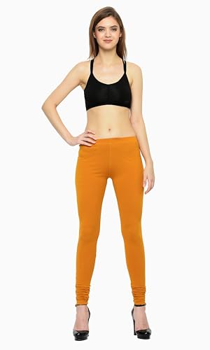 Image of Frenchtrendz Women's Cotton Spandex Stretchable Mid Rise Slim Fit Churidar Leggings Pull On