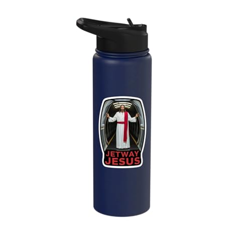 Jetway Jesus Humorous And Irreverent Travel Design Stainless Steel Insulated Water Bottle
