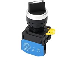 STARELO 22mm Selector Switches 2 Position Maintained 1NO Latching Rotary Selector Switch 10A 660V LA38M-10X-21.2 Position Maintained