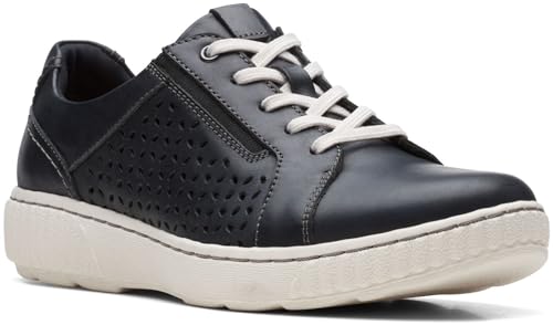 Clarks Clarks Collection Women's Caroline Ella Sneaker, Black Leather, 11 M US