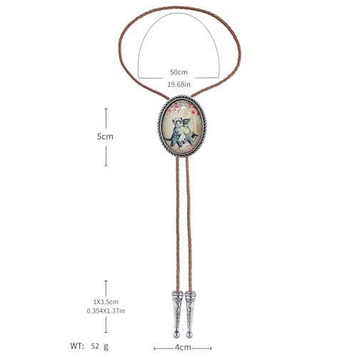 Image of Jeilwiy Bolo Tie for Men Western Cowboy Gothic Bolo Tie Necklace Halloween